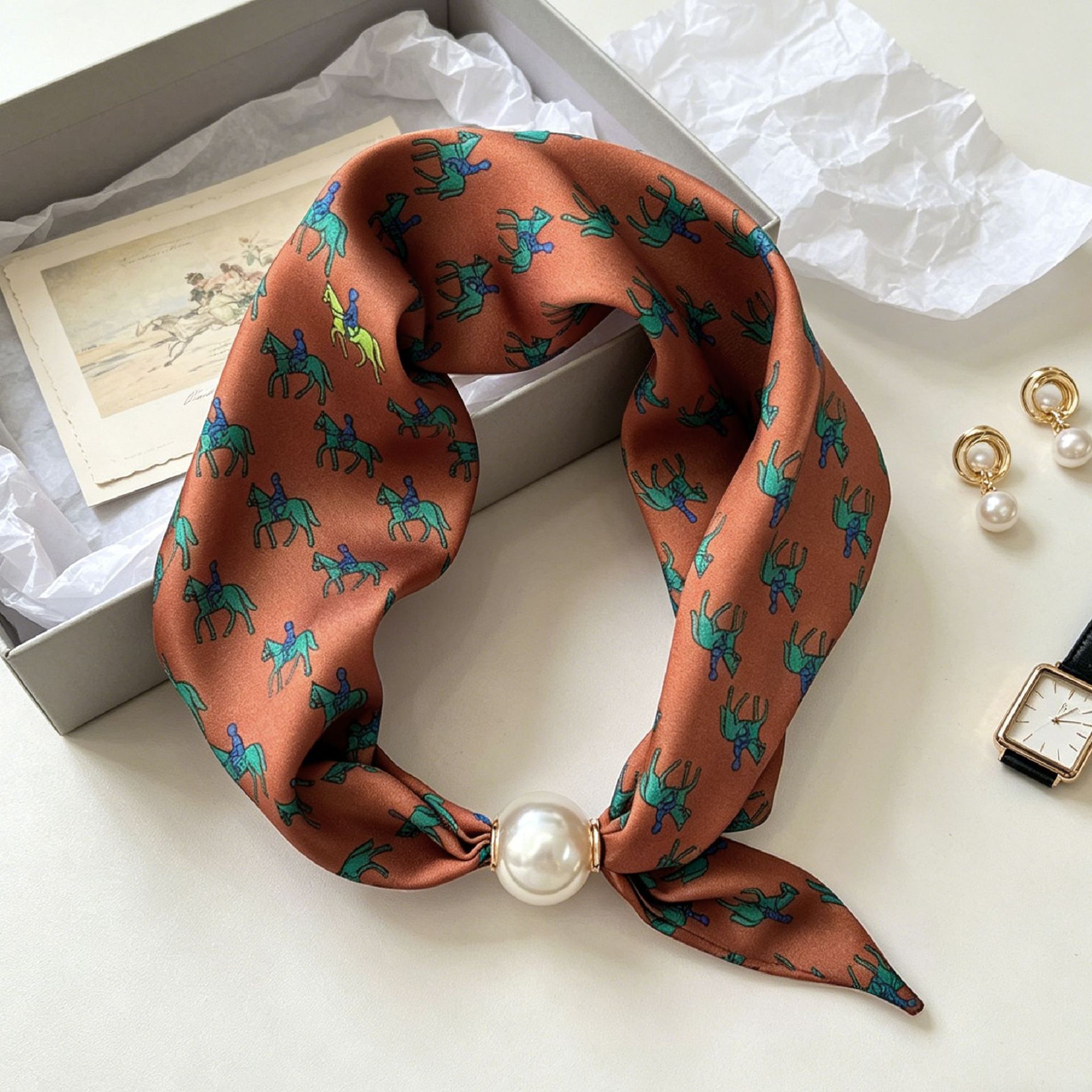 Luxuriöser Knight Pearl Magnet – Ascot Neck Scarf Bewertung und Preis